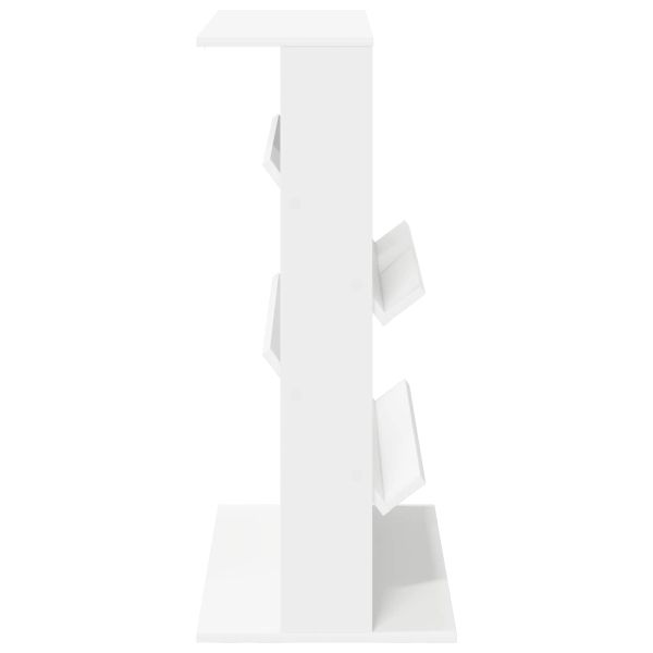 Етажерка за списания Бяло 70 x 41 x 96 см Инженерно дърво