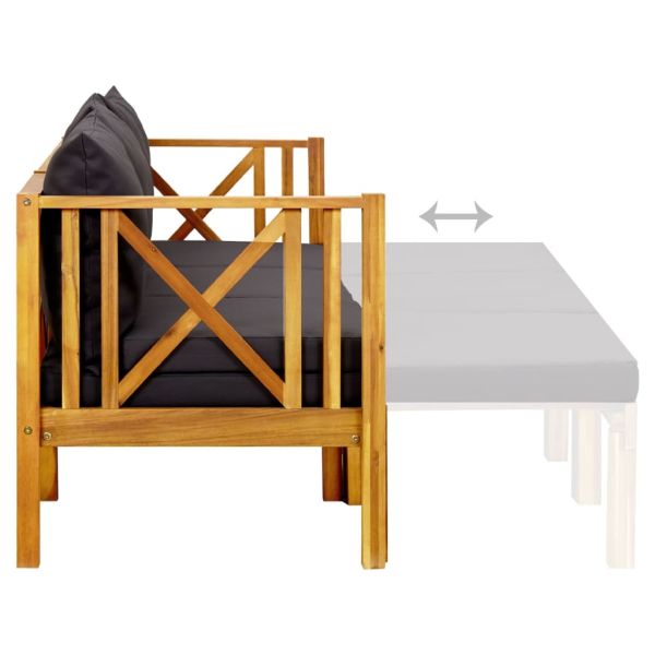 3-местна градинска пейка с възглавници, 179 см, акация масив