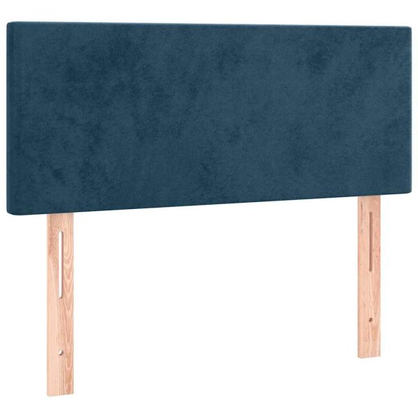 Боксспринг легло с матрак, тъмносиньо, 100x200 см, кадифе