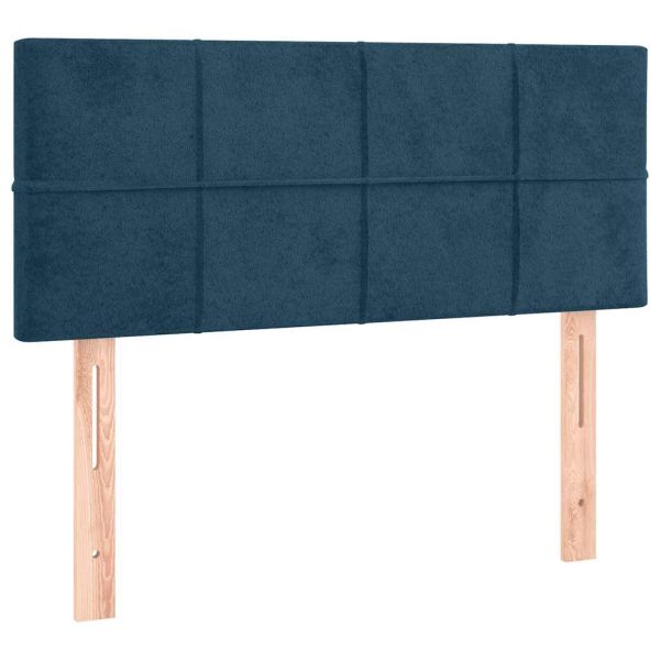 Боксспринг легло с матрак, тъмносиня, 90x190 см, кадифе