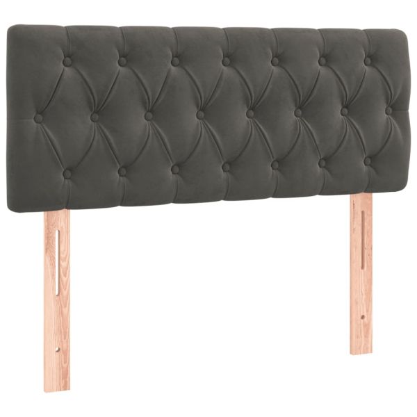 Боксспринг легло с матрак, тъмносиво, 90x200 см, кадифе