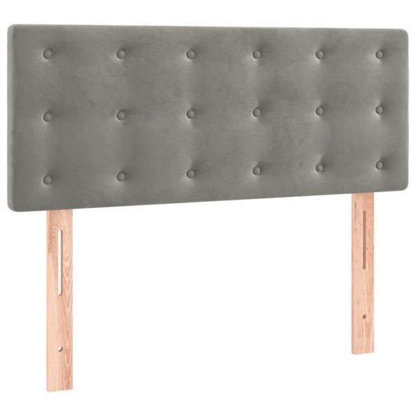 Боксспринг легло с матрак, светлосиво, 80x200 см, кадифе