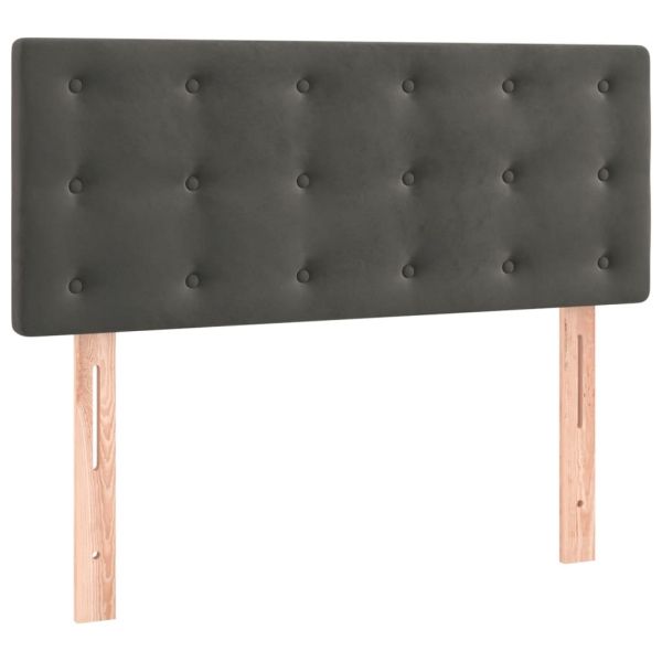 Боксспринг легло с матрак, тъмносиво, 90x200 см, кадифе