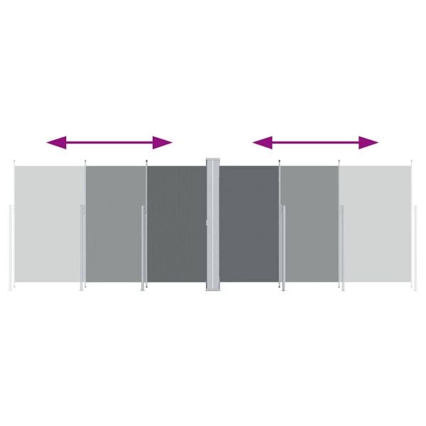 Прибираща се странична тента, антрацит, 200х600 см