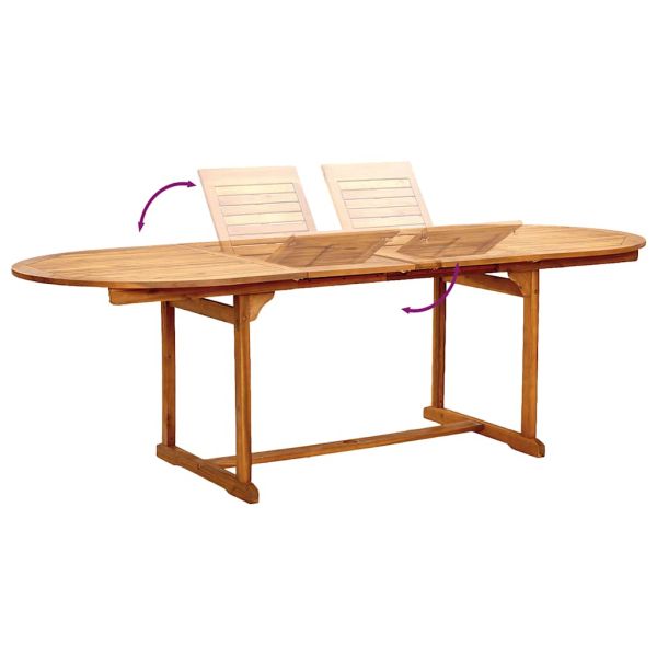 Градински трапезен комплект, 7 части, акация масив и textilene