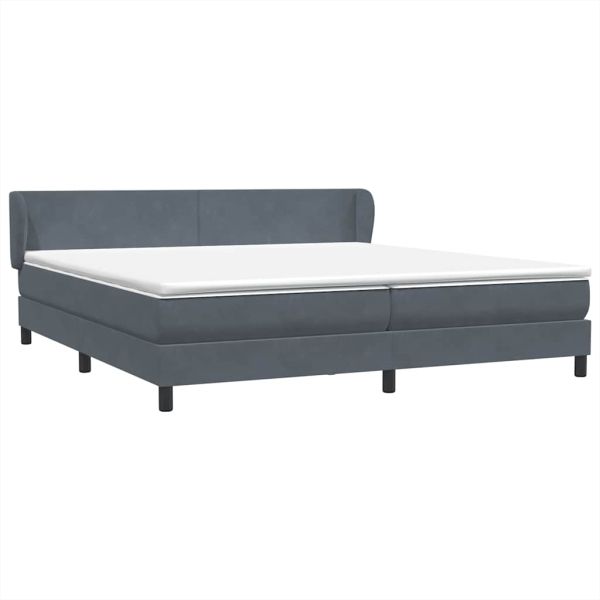Box Spring легло с матраци Тъмно сиво 180x210 cm кадифе