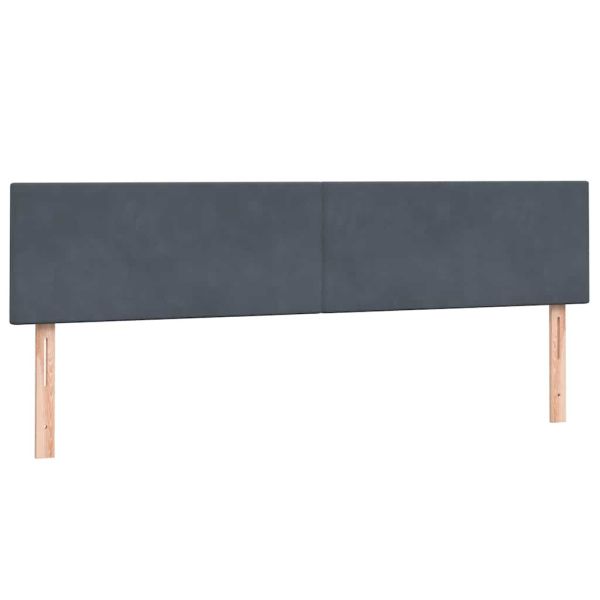 Box Spring легло с матраци Тъмно сиво 180x210 cm кадифе