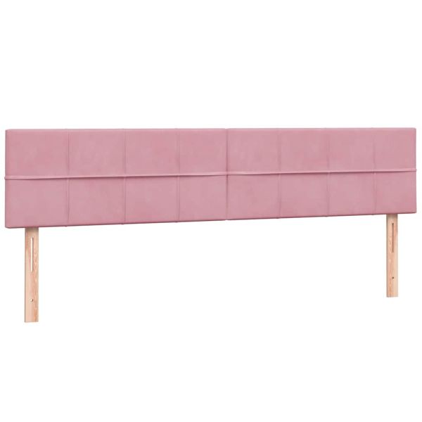 Box Spring легло с матраци Розово 180x210 cm Кадифе