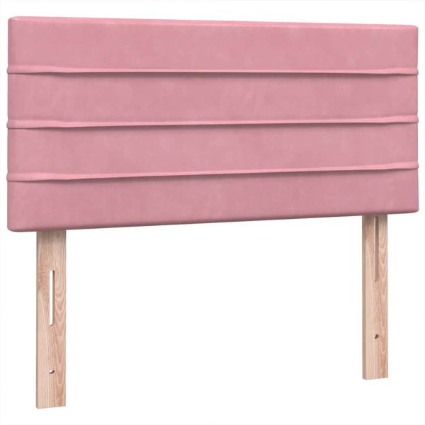 Боксспринг легло с матрак, розово, 100x220 см, кадифе