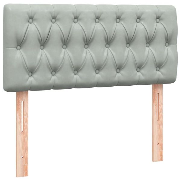 Боксспринг легло с матрак, светлосиво, 80x210 см, кадифе