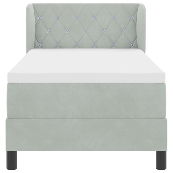 Легло с пружинирана основа Светлосиво 80 x 200 cm Кадифе