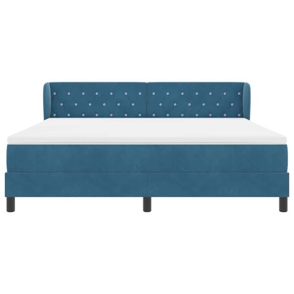 Легло с пружинирана основа Тъмносиньо 180 x 200 cm Кадифе