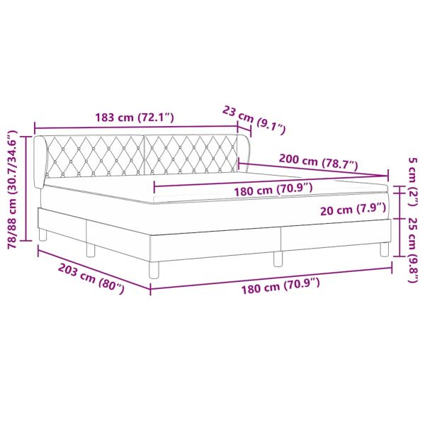 Легло с пружинирана основа с матрак Розово 180 x 200 cm Кадифе