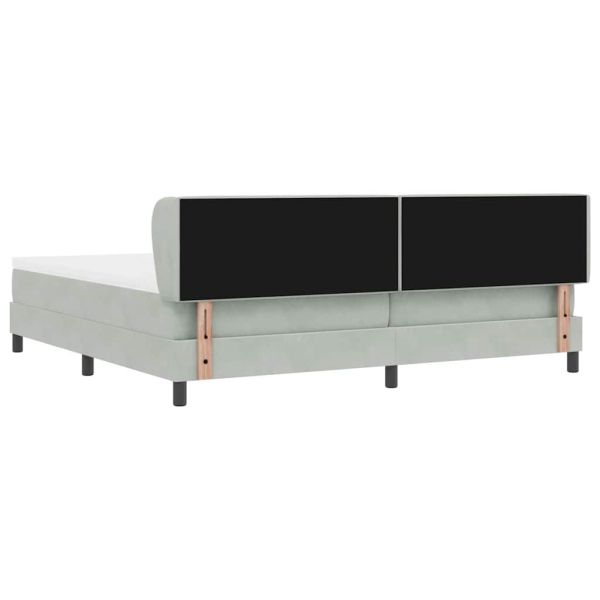 Легло с пружинирана основа Светлосиво 200 x 200 cm Кадифе