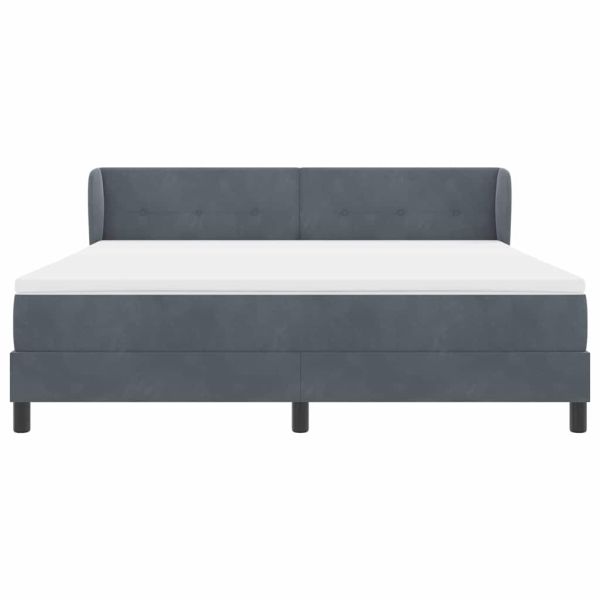 Легло с пружинирана основа Тъмносив 180 x 200 cm Кадифе