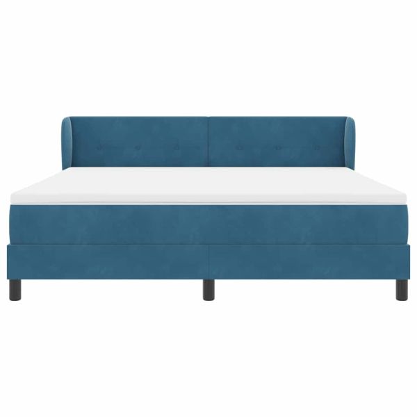 Легло с пружинирана основа Тъмносиньо 180 x 200 cm Кадифе