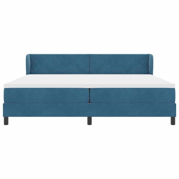 Легло с пружинирана основа Тъмносиньо 200 x 200 cm Кадифе