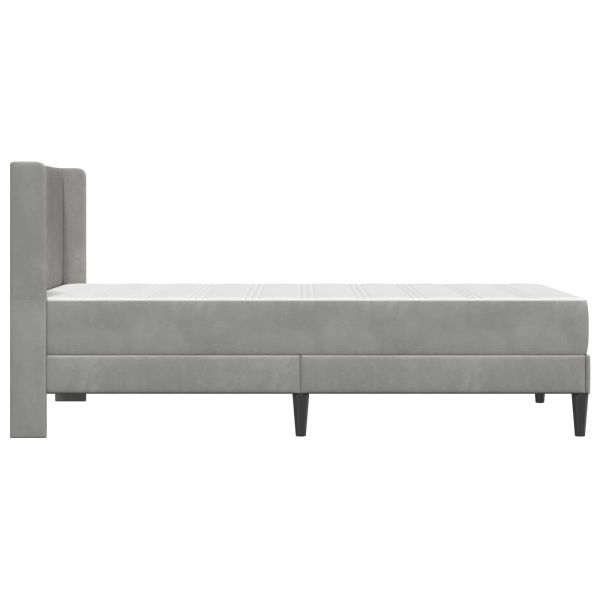 Рамка за легло с матрак Светлосиво 90 x 190 cm Кадифе