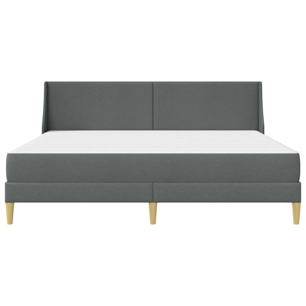 Рамка за легло с матрак с таблото 2 pcs Тъмен сив текстил