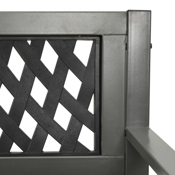 Градинска пейка, 125 см, стомана, сива