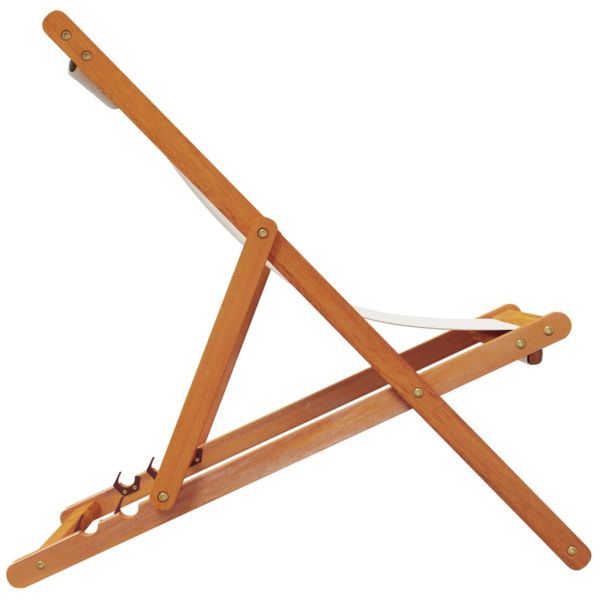 Сгъваеми плажни столове, 2 бр, кремавобели, текстил