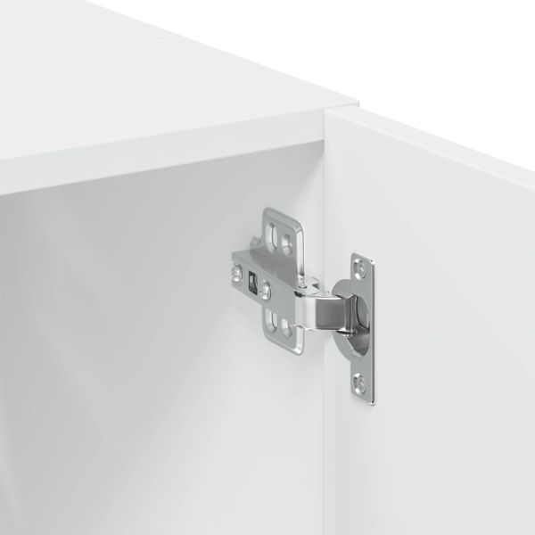 Шкаф за съхранение, бял, 70x42,5x225 см, инженерно дърво