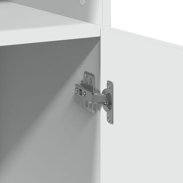 Шкаф за съхранение, бял, 70x42,5x225 см, инженерно дърво