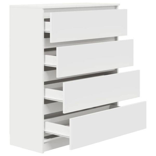 Сайдборд, бял, 80x35x99 см, инженерно дърво