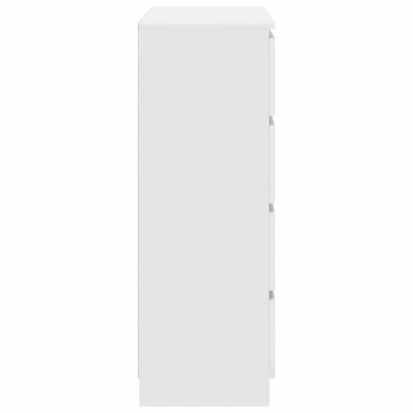 Сайдборд, бял, 80x35x99 см, инженерно дърво