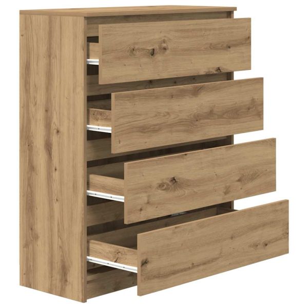 Сайдборд, дъб артизан, 80x35x99 см, инженерно дърво