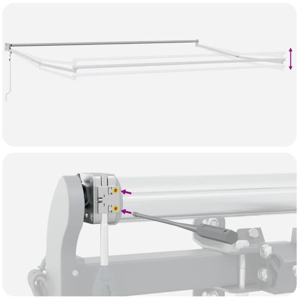 Сгъваем навес Жълт и оранжев 400 × 300 cm Полиестер и алуминий