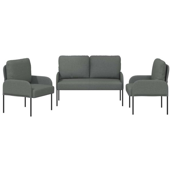 Комплекти дивани 3 pcs Тъмен сив 115 x 56 x 80 см Шперплат
