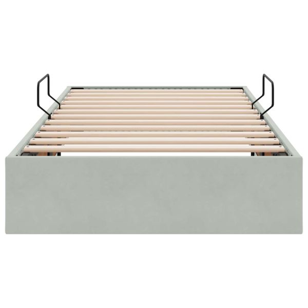 Отоман легло рамка с хранилище със съхранение Кадифе