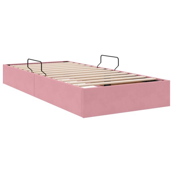 Отоман легло рамка с хранилище със съхранение Кадифе