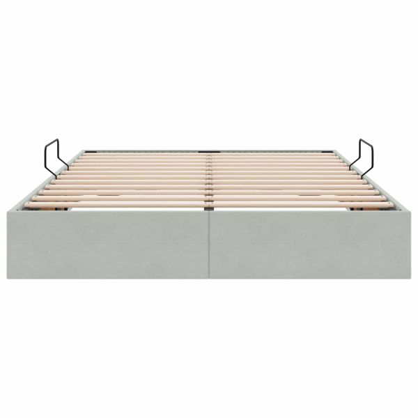 Отоман легло рамка с хранилище със съхранение Кадифе