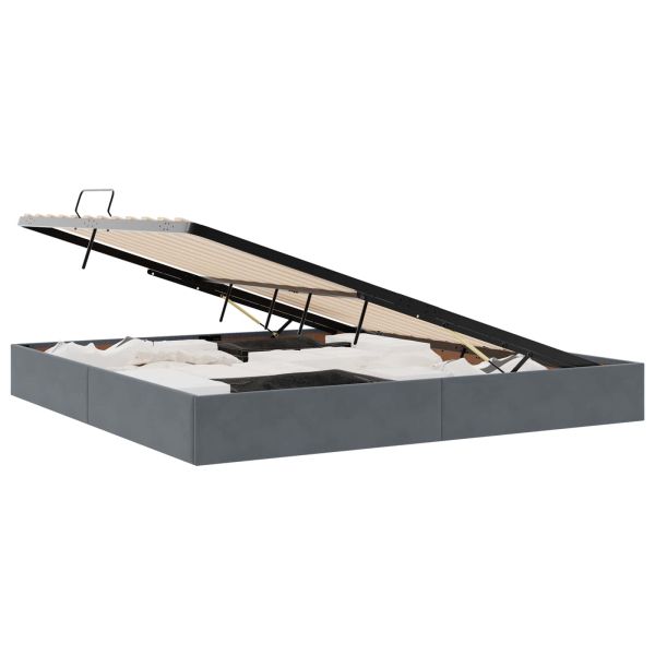 Отоман легло рамка с хранилище със съхранение Кадифе