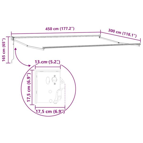 Сгъваем навес Бяло 450 × 300 cm Алуминий