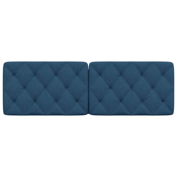 Мека табла за легло, синя, 160 см, плат