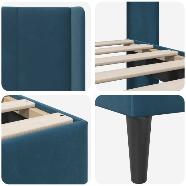 Рамка за легло с таблото Синьо 80 x 200 cm Кадифе