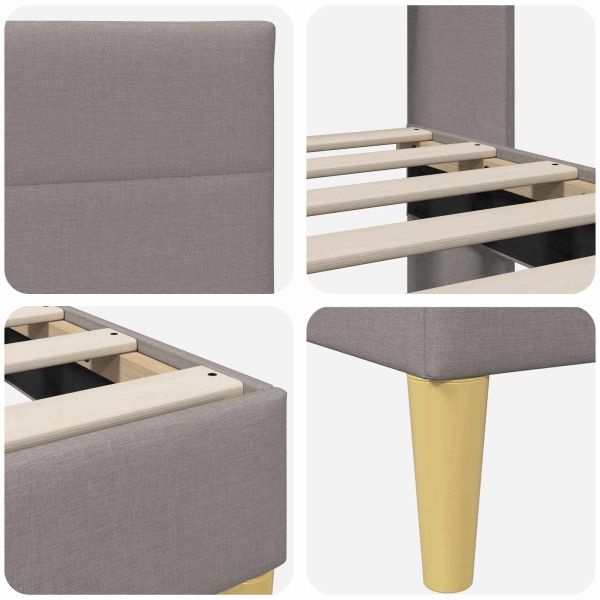 Рамка за легло с таблото Таупе 100 x 200 cm текстил