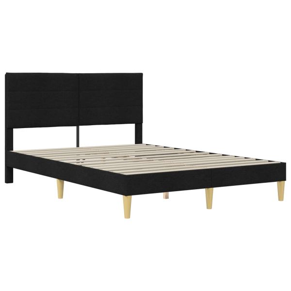 Рамка за легло с таблото Черен 140 x 200 cm текстил