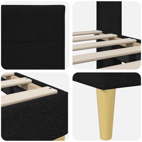 Рамка за легло с таблото Черен 140 x 200 cm текстил