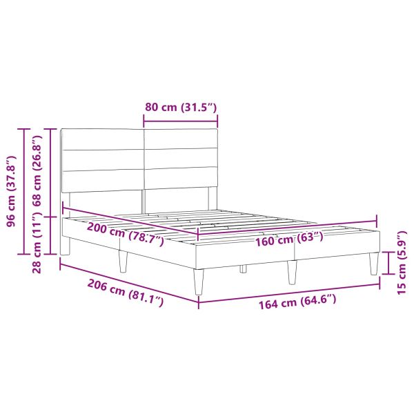Рамка за легло с таблото Светлосиво 160 x 200 cm текстил