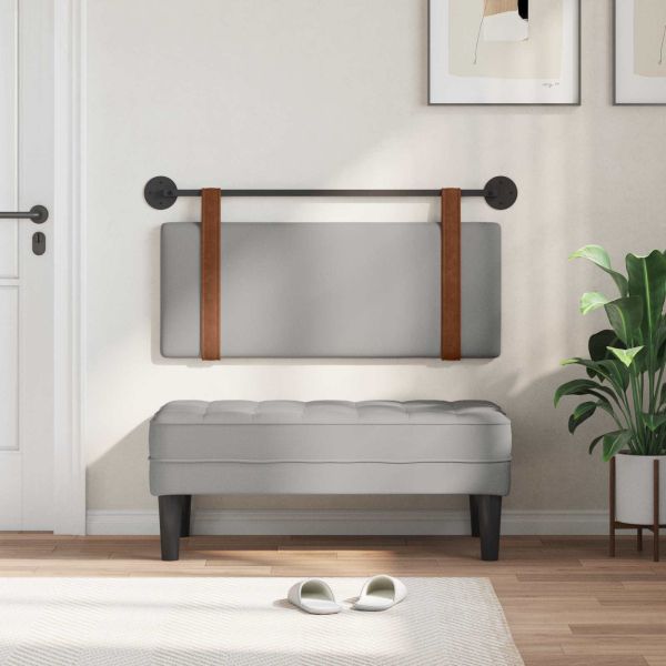 Висяща табла Едноцветен Облачно сиво 110 x 55 x 5 см Антично PU