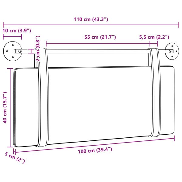 Висяща табла Едноцветен Синьо 110 x 55 x 5 см Антично PU