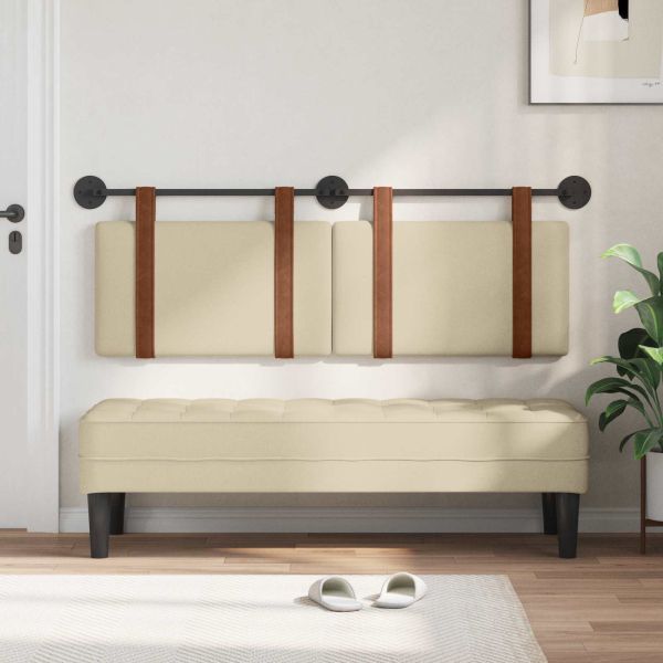 Висяща табла Монтиране на стена Крем 150 x 55 x 5 см Антично PU