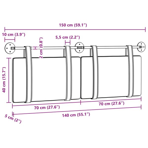 Висяща табла Едноцветен Синьо 150 x 55 x 5 см Антично PU