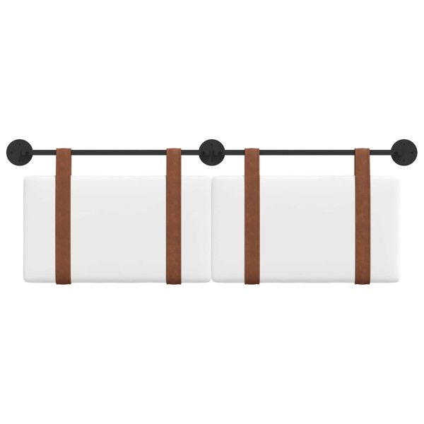 Висяща табла Монтиране на стена Бял 150 x 55 x 5 см Антично PU