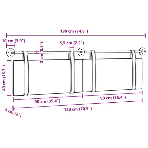 Висяща табла Едноцветен Синьо 190 x 55 x 5 см Антично PU
