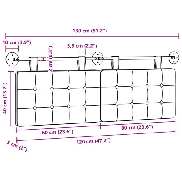 Висяща табла Монтиране на стена Синьо 130 x 55 x 5 см текстил